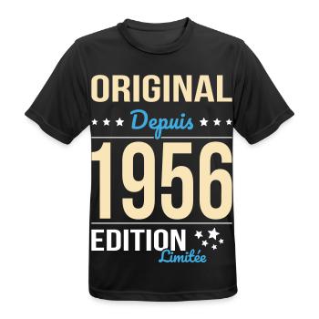 Original seit 1956 – 70-jähriges Jubiläum - Männer T-Shirt atmungsaktiv - Schwarz - Vorne - AI Model Male 178 light (178cm)