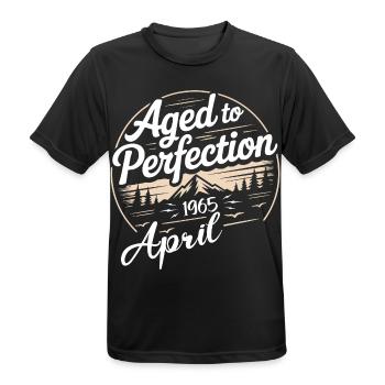 April 1965 birthday april 1965 - Men's Breathable T-Shirt - black - Front - AI Model Male 178 light (178cm)