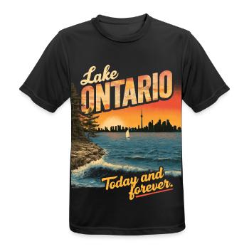 Lake Ontario - Männer T-Shirt atmungsaktiv - Schwarz - Vorne - AI Model Male 178 light (178cm)