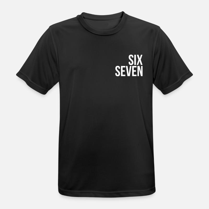67 "six seven" text - Men's Breathable T-Shirt - black