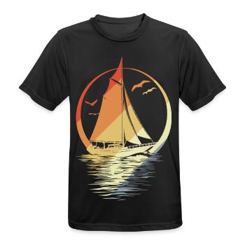 Sailing Vintage Look - Men's Breathable T-Shirt - black - Front - AI Model Male 178 light (178cm)