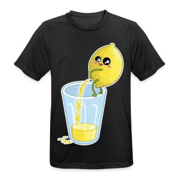 Lemon Makes Juice – Funny Cartoon - Men's Breathable T-Shirt - black - Front - AI Model Male 178 light (178cm)
