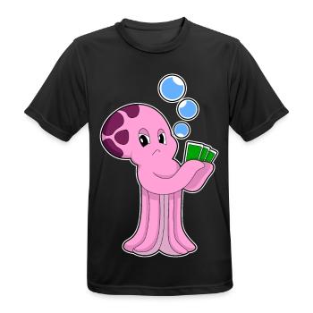 Cartes de poker Krake Poker - T-shirt respirant Homme - noir - Devant - AI Model Male 178 light (178cm)