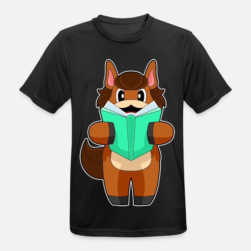 Pferd Buch - Männer T-Shirt atmungsaktiv - Schwarz