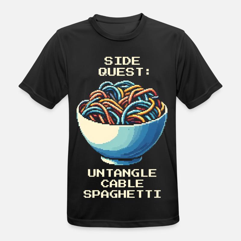 Cable clutter untangled | Cable management - Men's Breathable T-Shirt - black