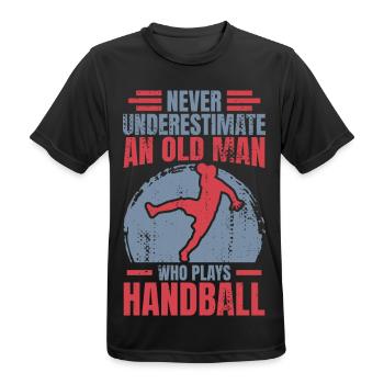 Grand-père handball - T-shirt respirant Homme - noir - Devant - AI Model Male 178 light (178cm)