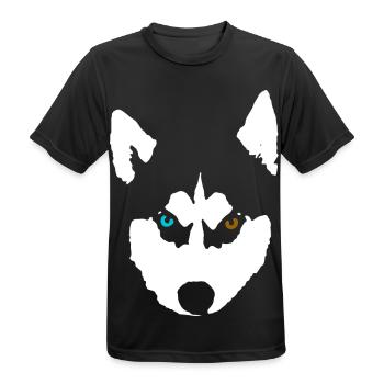 Husky Hund Siberian Husky - Männer T-Shirt atmungsaktiv - Schwarz - Vorne - AI Model Male 178 light (178cm)