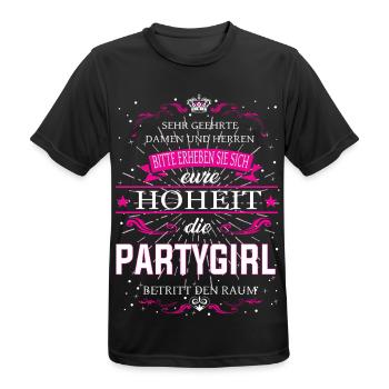 Eure Hoheit die Partygirl betritt den Raum - Männer T-Shirt atmungsaktiv - Schwarz - Vorne - AI Model Male 178 light (178cm)
