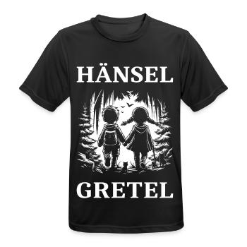 Hänsel & Gretel – Lustiges Comic Design - Männer T-Shirt atmungsaktiv - Schwarz - Vorne - AI Model Male 178 light (178cm)