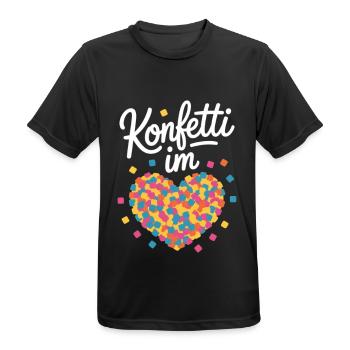 Confetti in the Heart Colorful Carnival Love - Men's Breathable T-Shirt - black - Front - AI Model Male 178 light (178cm)