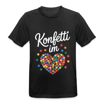 Confetti in the Heart Colorful Carnival Heart - Men's Breathable T-Shirt - black - Front - AI Model Male 178 light (178cm)