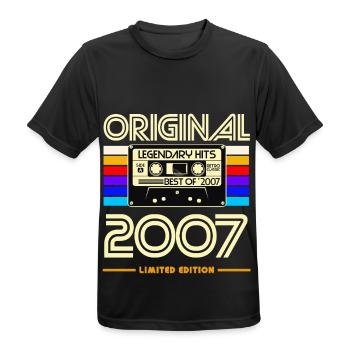 Original 2007: Hits rétro cassette - T-shirt respirant Homme - noir - Devant - AI Model Male 178 light (178cm)