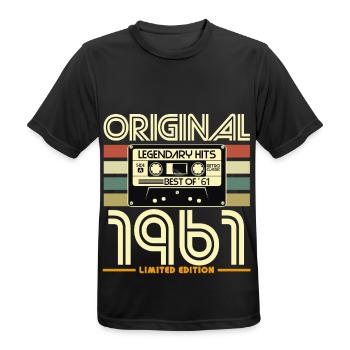 1961 Retro Cassette Limited Edition - Men's Breathable T-Shirt - black - Front - AI Model Male 178 light (178cm)