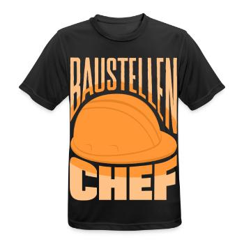 Baustellen Chef Bauleiter Handwerker Hausbau - Männer T-Shirt atmungsaktiv - Schwarz - Vorne - AI Model Male 178 light (178cm)