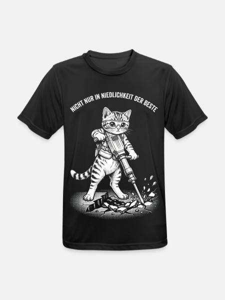 Bauarbeiter mit Niedlichkeit, Handwerker Katze - Männer T-Shirt atmungsaktiv - Schwarz