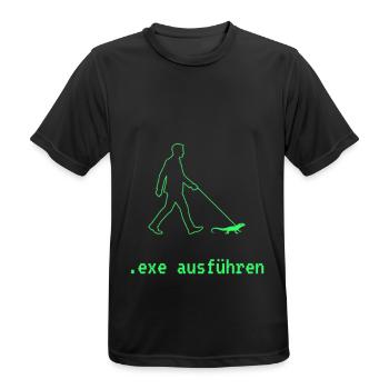 exe ausführen grün - Männer T-Shirt atmungsaktiv - Schwarz - Vorne - AI Model Male 178 light (178cm)