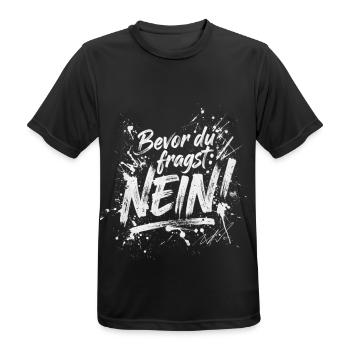 Bevor Du fragst nein no nope cool lustig Fun Shirt - Männer T-Shirt atmungsaktiv - Schwarz - Vorne - AI Model Male 178 light (178cm)