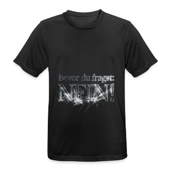 Bevor du fragst Nein IT Statement - Männer T-Shirt atmungsaktiv - Schwarz - Vorne - AI Model Male 178 light (178cm)
