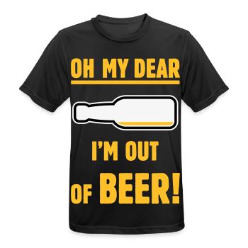 Oh My Dear – I’m Out Of Beer! (Ale Lager / NEG 3C) - Men's Breathable T-Shirt - black - Front - AI Model Male 178 light (178cm)