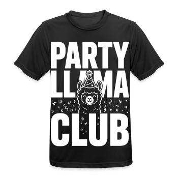 Party Llama Club – Festive mood - Men's Breathable T-Shirt - black - Front - AI Model Male 178 light (178cm)