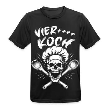 Schädelkoch Punkgrafik - Männer T-Shirt atmungsaktiv - Schwarz - Vorne - AI Model Male 178 light (178cm)
