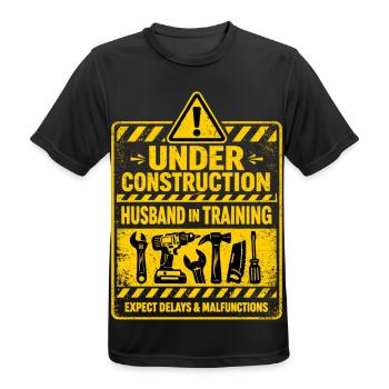 JGA Bräutigam Shirt - Under Construction - Männer T-Shirt atmungsaktiv - Schwarz - Vorne - AI Model Male 178 light (178cm)
