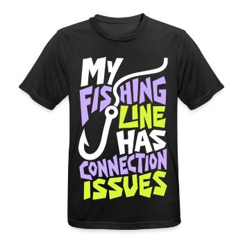 Angeln – My Fishing Line Has Connection Issues - Männer T-Shirt atmungsaktiv - Schwarz - Vorne - AI Model Male 178 light (178cm)