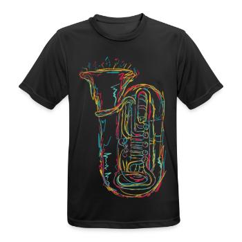 Croquis de tuba - T-shirt respirant Homme - noir - Devant - AI Model Male 178 light (178cm)