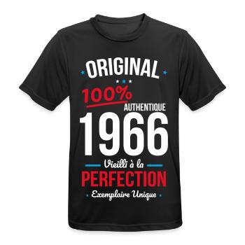 1966 – Original – Unique copy - Men's Breathable T-Shirt - black - Front - AI Model Male 178 light (178cm)