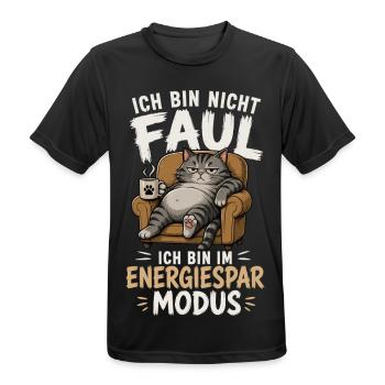 Ich Bin Nicht Faul Ich Bin Im Energiesparmodus - Männer T-Shirt atmungsaktiv - Schwarz - Vorne - AI Model Male 178 light (178cm)