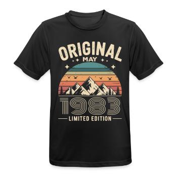 May 1983 – Legend of the Peaks and Mountains - Men's Breathable T-Shirt - black - Front - AI Model Male 178 light (178cm)