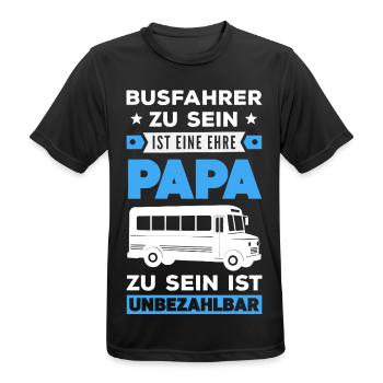 Busfahrer Papa Unbezahlbar - Männer T-Shirt atmungsaktiv - Schwarz - Vorne - AI Model Male 178 light (178cm)