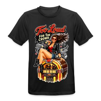 Rockabilly Pin-Up: Too Loud For The Crowd - Men's Breathable T-Shirt - black - Front - AI Model Male 178 light (178cm)