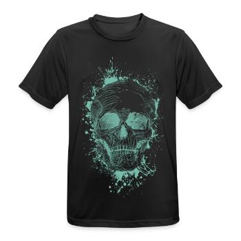 Schädel - Männer T-Shirt atmungsaktiv - Schwarz - Vorne - AI Model Male 178 light (178cm)