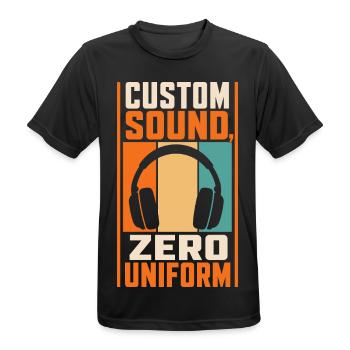 Musik – Custom Sound Zero Uniform - Männer T-Shirt atmungsaktiv - Schwarz - Vorne - AI Model Male 178 light (178cm)
