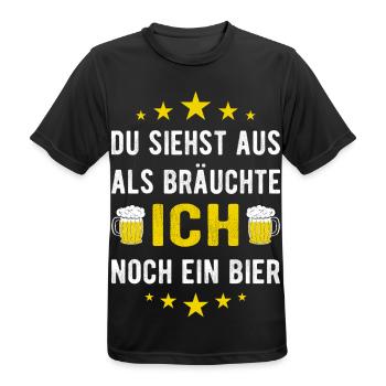 Du siehst aus als bräuchte ich noch ein Bier - Männer T-Shirt atmungsaktiv - Schwarz - Vorne - AI Model Male 178 light (178cm)