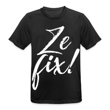 ZEFIX! - Männer T-Shirt atmungsaktiv - Schwarz - Vorne - AI Model Male 178 light (178cm)