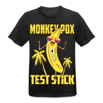 Bâtonnets de test de variole du singe - T-shirt respirant Homme - noir - Devant - AI Model Male 178 light (178cm)