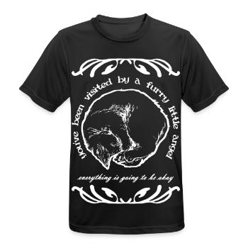 VOUS AVEZ REÇU LA VISITE D’UN PETIT ANGE À FOURRURE - T-shirt respirant Homme - noir - Devant - AI Model Male 178 light (178cm)