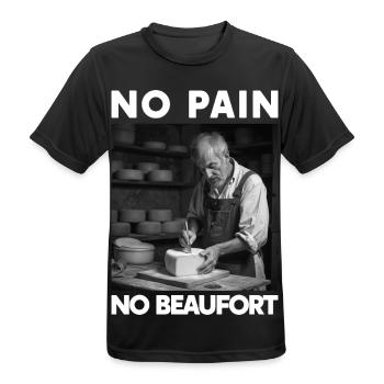 Kein Schmerz Kein Beaufort Humor Savoyen Beaufort Käse - Männer T-Shirt atmungsaktiv - Schwarz - Vorne - AI Model Male 178 light (178cm)