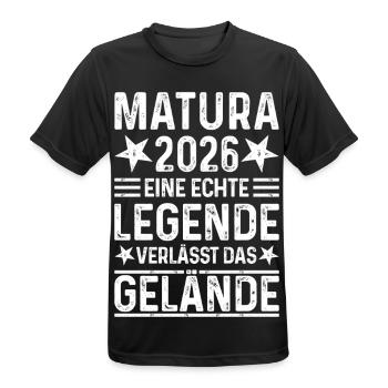 Matura 2026 Une légende quitte le site - T-shirt respirant Homme - noir - Devant - AI Model Male 178 light (178cm)