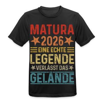 Matura 2026 Une légende quitte le site - T-shirt respirant Homme - noir - Devant - AI Model Male 178 light (178cm)