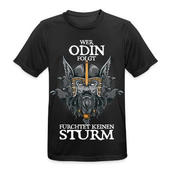 Wer Odin folgt fürchtet keinen Sturm - Männer T-Shirt atmungsaktiv - Schwarz - Vorne - AI Model Male 178 light (178cm)