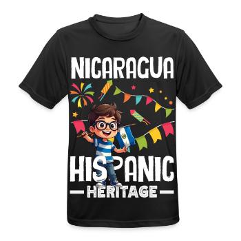 Nicaragua Flag Pride & Home - Men's Breathable T-Shirt - black - Front - AI Model Male 178 light (178cm)