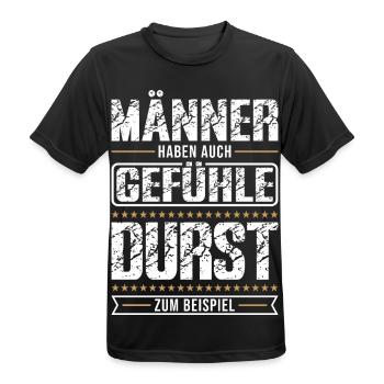 Männer haben auch Gefühle – Lustiger Humor Spruch  - Männer T-Shirt atmungsaktiv - Schwarz - Vorne - AI Model Male 178 light (178cm)
