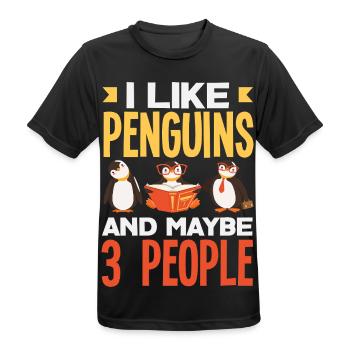 Pingouin mignon - Cadeau pour l’amoureux des manchots - T-shirt respirant Homme - noir - Devant - AI Model Male 178 light (178cm)