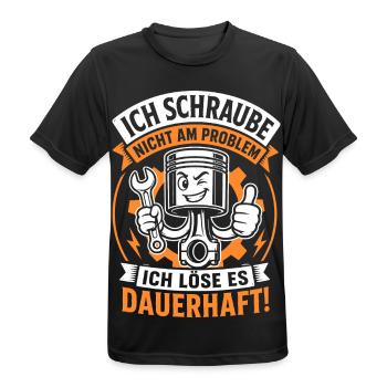 Ich schraube nicht am Problem - Männer T-Shirt atmungsaktiv - Schwarz - Vorne - AI Model Male 178 light (178cm)
