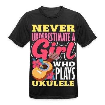 Funny Ukulele Designs and Sayings - Men's Breathable T-Shirt - black - Front - AI Model Male 178 light (178cm)