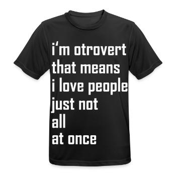 Otrovertiert - Männer T-Shirt atmungsaktiv - Schwarz - Vorne - AI Model Male 178 light (178cm)