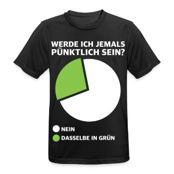Werde ich pünktlich sein? Diagramm - Männer T-Shirt atmungsaktiv - Schwarz - Vorne - AI Model Male 178 light (178cm)